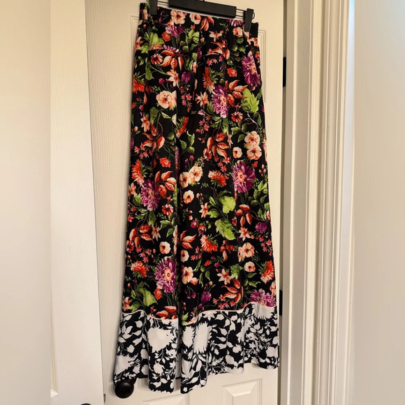 Maeve Anthropologie Women Size 4 Floral Wide Leg Pants Viscose - Picture 6 of 10